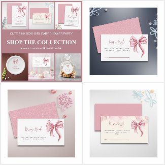 CUTE PINK BOW GIRL BABY SHOWER PARTY SUPPLIES