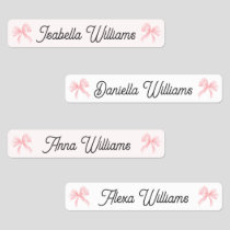 Cute Pink Bow Girl Clothing Kids' Labels