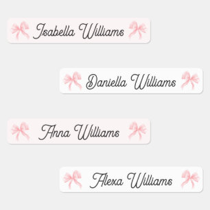 Cute Pink Bow Girl Clothing Kids' Labels