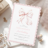 Pink Bow First Birthday Girl Welcome Sign