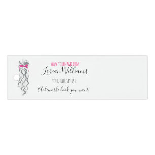 Cute Pink Bow Grey and White Braider Hair Styling Ruler