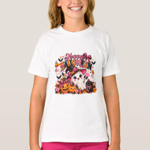 Cute Pink Bow Halloween Ghost Sticker   Kawaii Wit T-Shirt