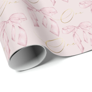 Cute Pink Bow One Wrapping Paper