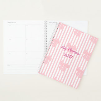 Cute Pink Bow Planner | Pretty Girly Daily Planner
