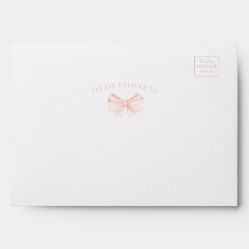 Cute pink bow ribbon baby girl shower Envelope