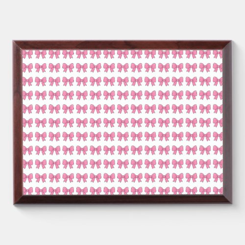 Cute Pink Bow Ribbon Design – Girly Kawaii Bow Award Plaque
