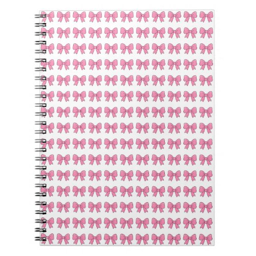 Cute Pink Bow Ribbon Design – Girly Kawaii Bow Notebook