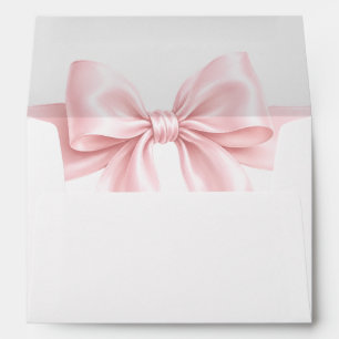 Cute Pink Bow Ribbon Girl Baby Shower Envelope
