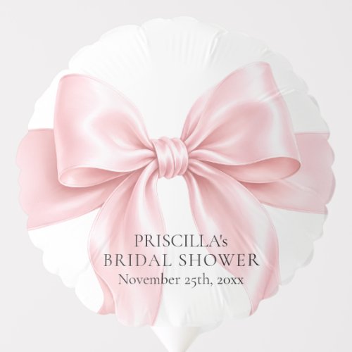 Cute Pink Bow Ribbon Girl Baby Shower Thank you Balloon