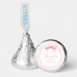 Cute pink bow ribbon sweet baby girl shower hershey®'s kisses®