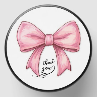 Cute Pink Bow Wall Clock | Coquette Aesthetic Deco Mini Candle Favors