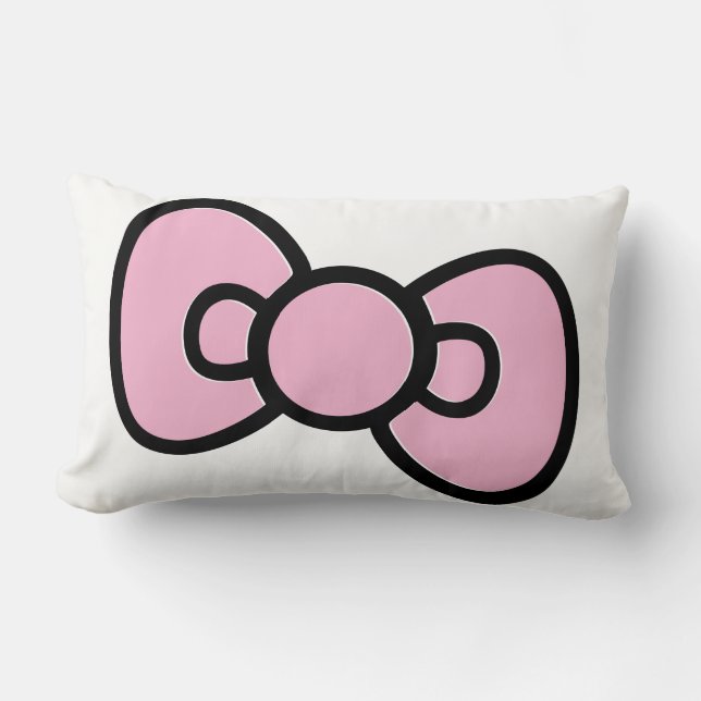 Cute Pink Bow Whimsical  Lumbar Pillow (Front)