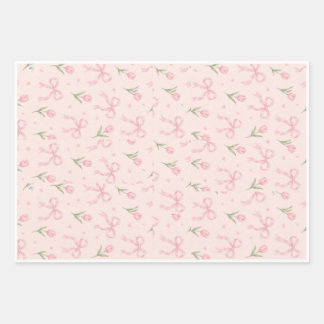 Cute Pink Bow Wrapping Paper 