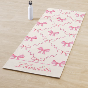 Cute Pink Bow Yoga Mat