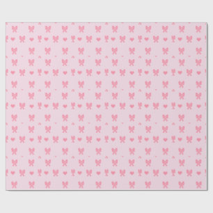  Cute Pink Bows and Hearts Coque Wrapping Paper