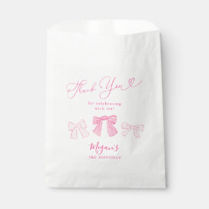 Cute Pink Bows Birthday Party Favor Bag