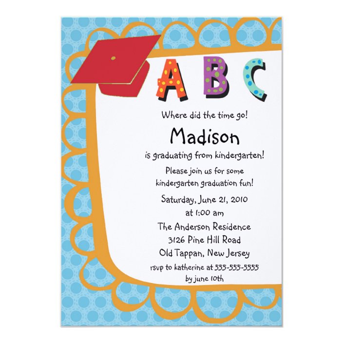 CUTE Pink Boys Kindergarten Graduation Invitation | Zazzle.com