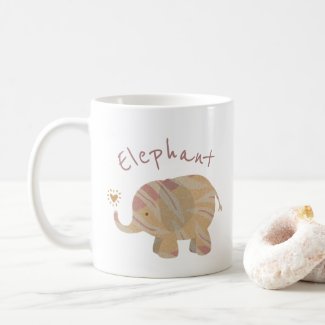 Cute Pink Brown and Bronze Baby Elephant