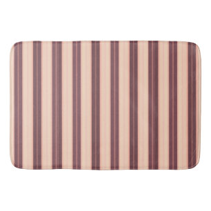 Cute pink brown stripes bath mat