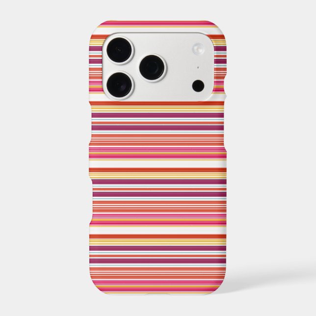 Cute pink brown stripes Case-Mate iPhone case (Back)