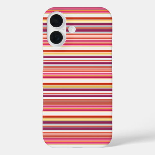 Cute pink brown stripes iPhone 16 case