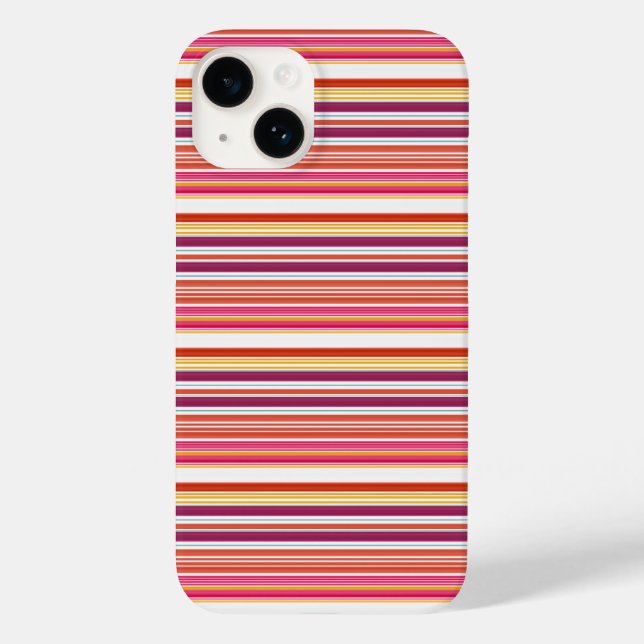 Cute pink brown stripes Case-Mate iPhone case (Back)
