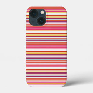Cute pink brown stripes iPhone 13 mini case