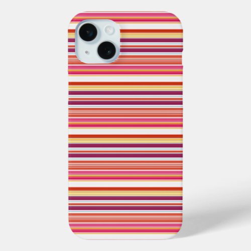 Cute pink brown stripes iPhone 15 plus case
