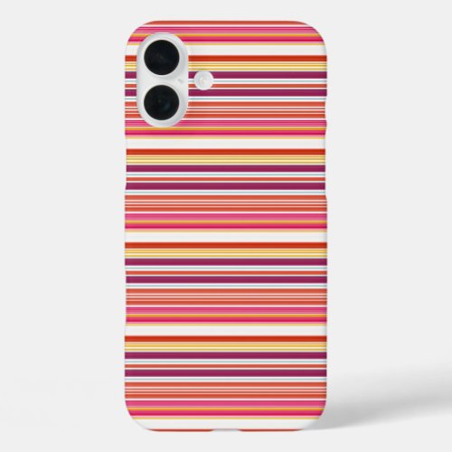 Cute pink brown stripes iPhone 16 plus case