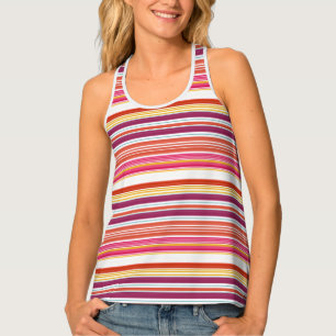 Cute pink brown stripes tank top