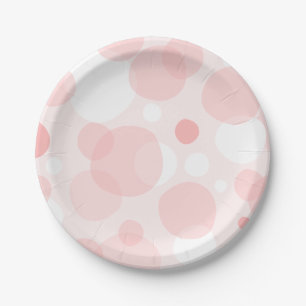 Cute pink bubbles paper plates