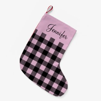 Cute Pink Buffalo Plaid Pattern Name Farmhouse Sma