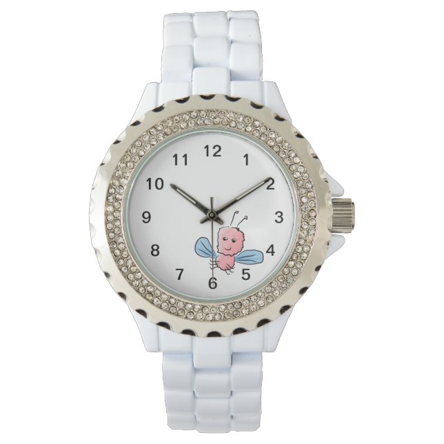 Cute Pink Bug Flying Insect Watch (Front)