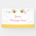 Cute Pink Bumble Bee Baby Shower Banner | Zazzle