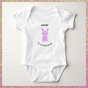 Cute Pink Bunny Baby Bodysuit