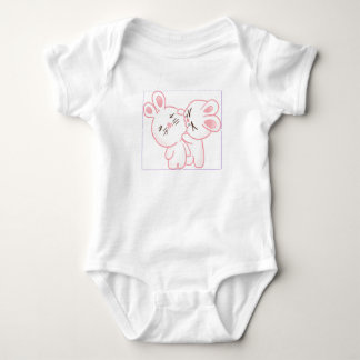 Cute Pink Bunny Baby Bodysuit ,Sweet Kawaii Rabbit