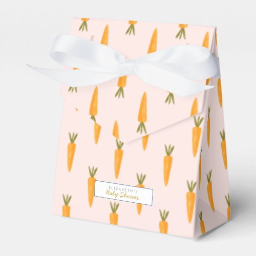 Cute Pink Bunny Carrot Baby Shower Birthday  Favor Boxes