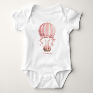 Cute Pink Bunny Girl   Baby Bodysuit