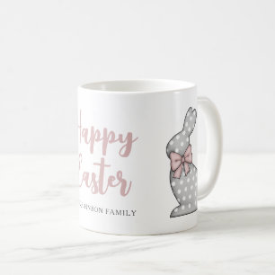 Cute Pink Bunny Happy Easter Coffee Mug