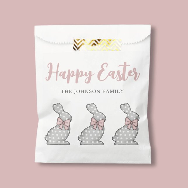 Cute Pink Bunny Happy Easter Favor Bag (Cute Pink Bunny Happy Easter Favor Bag)