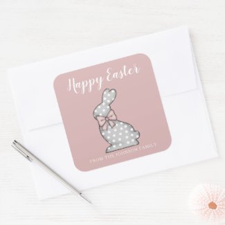 Cute Pink Bunny Happy Easter