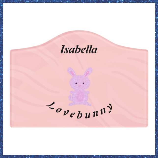 Cute Pink Bunny Kids Door Sign (Creator Uploaded)