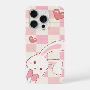 Cute Pink Bunny Phone Case   Kawaii Rabbit Heart P