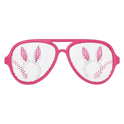 Cute Pink Bunny Rabbit Ears Easter Baby Shower Aviator Sunglasses