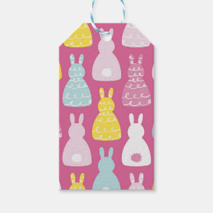 Cute pink bunny rabbit Easter Gift Tags