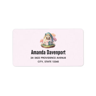 Cute Pink Bunny Rabbit Kawaii Style Label