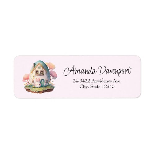 Cute Pink Bunny Rabbit Kawaii Style Label