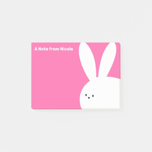 Cute Pink Bunny Rabbit Notes for a Little Girl