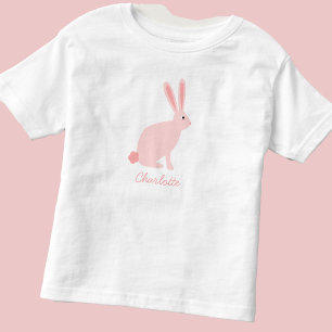 Cute Pink Bunny Rabbit Personalized Toddler T-shirt