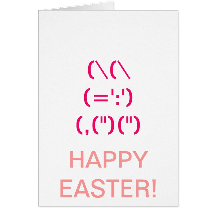 Cute pink bunny symbol card